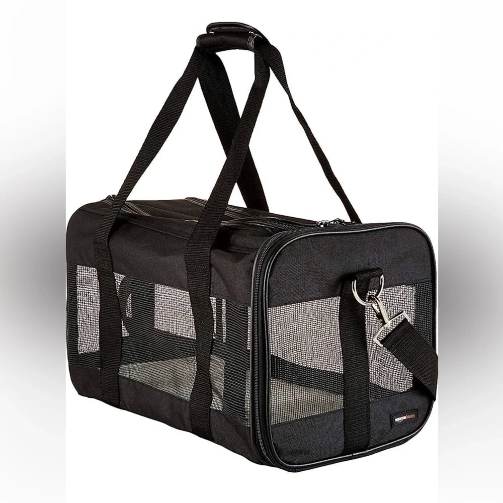 Amazon Basics Soft-Sided Mesh Pet Travel Carrier, Medium, 17 x 10 x 10 Inches